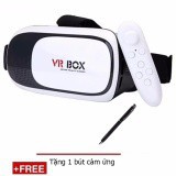 Kính thực tế ảo VR Box phiên bản 2 (Trắng) + Tặng 1 tay cầm chơi game bluetooth và 1 bút cảm ứng V012 mã GGO62