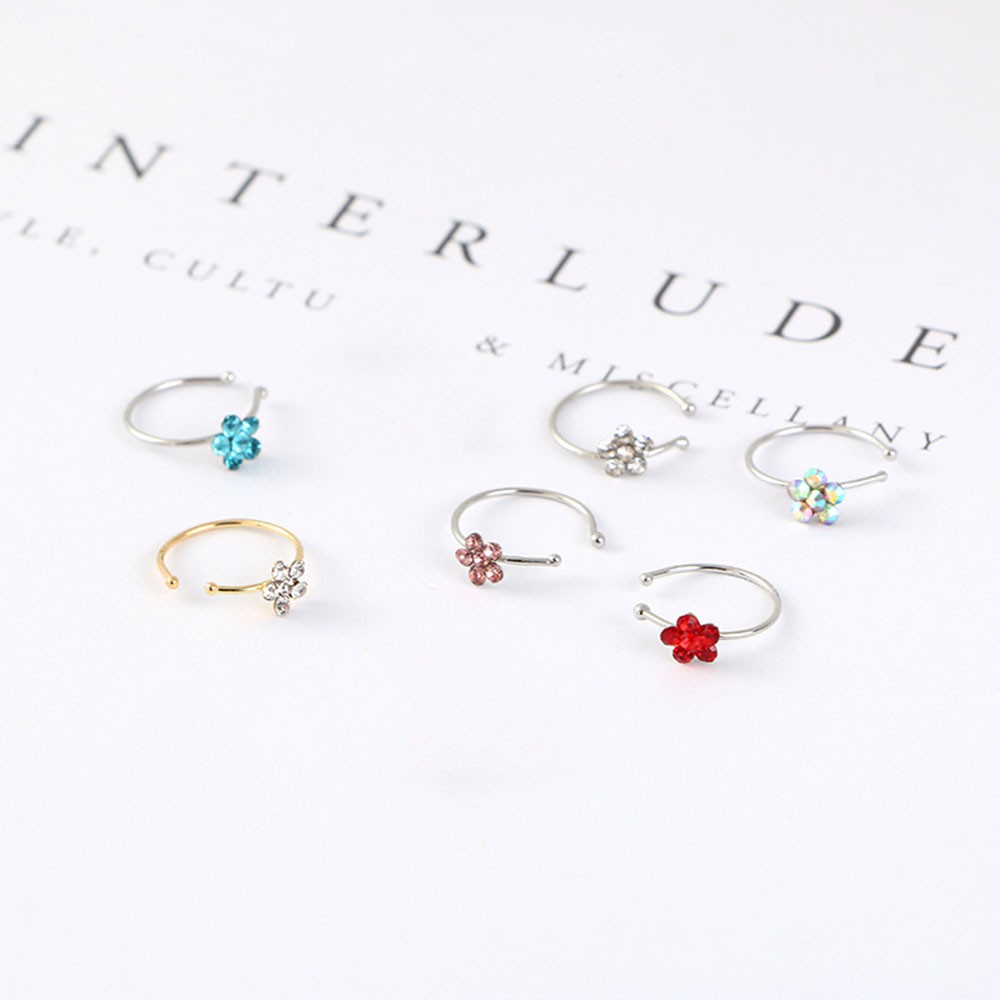 Khuyên mũi đính đá lấp lánh nhiều màu sắc thời trang cá tính
