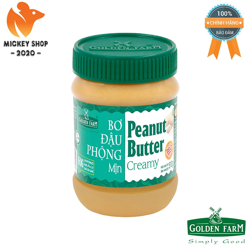 [ BÁN CHẠY ] Bơ Đậu Phộng Mịn Peanut Butter Creamy Golden Farm 170g, 340g, 510g - CHÍNH HÃNG