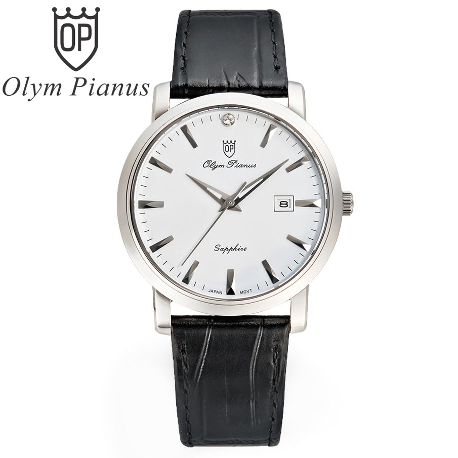 Đồng hồ nam dây da mặt kính sapphire chống xước Olym Pianus OP130-06 OP130-06MS-GL t