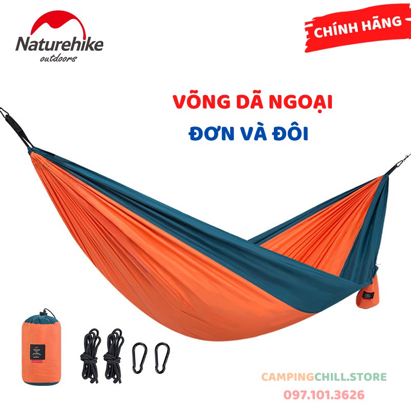 [CHÍNH HÃNG] VÕNG DÃ NGOẠI, CẮM TRẠI ĐƠN VÀ ĐÔI NATUREHIKE NH17D012
