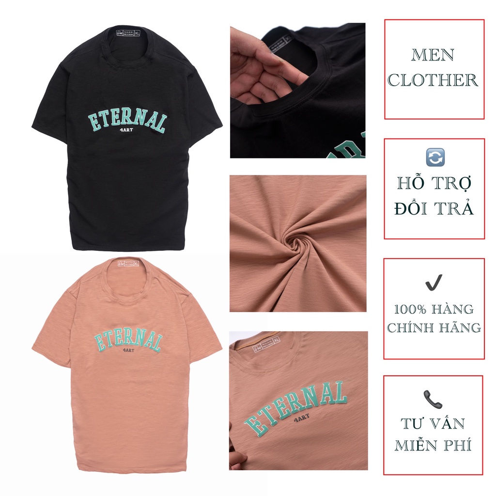 Áo Phông Cộc Tay Trơn Basic Chất Vải Co Dãn 4 Chiều Mềm Mại In Chữ ETERNAL Thời Trang MENCLOTHER | BigBuy360 - bigbuy360.vn