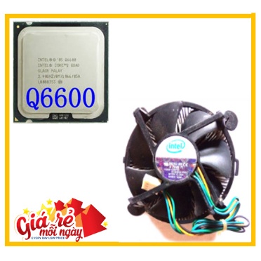 Combo Chip CPU Q6600 Core Quad + Quạt tản nhiệt dày 3cm socket 775 +keo gói tản nhiệt cho main G31 G41