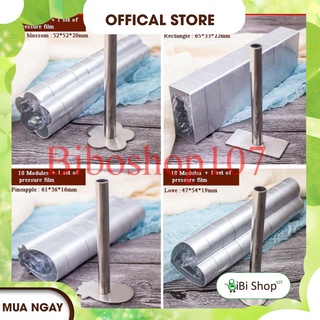 🎶Bộ 10 khuôn nhôm nhấn bánh dứa, bánh qui kèm 01 dụng cụ nhấn🎶
