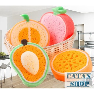 Bông rửa chén bát, bọt biển rửa chén hình trái cây xinh xắn trong bếp GD03-BBRC-1 ( giao màu ngẫu nhiên)
