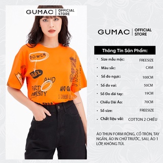 Áo thun in chữ GUMAC ATB611