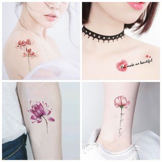 💋 Set 75 hình xăm dán hình hoa siêu đẹp ( 30 tấm )