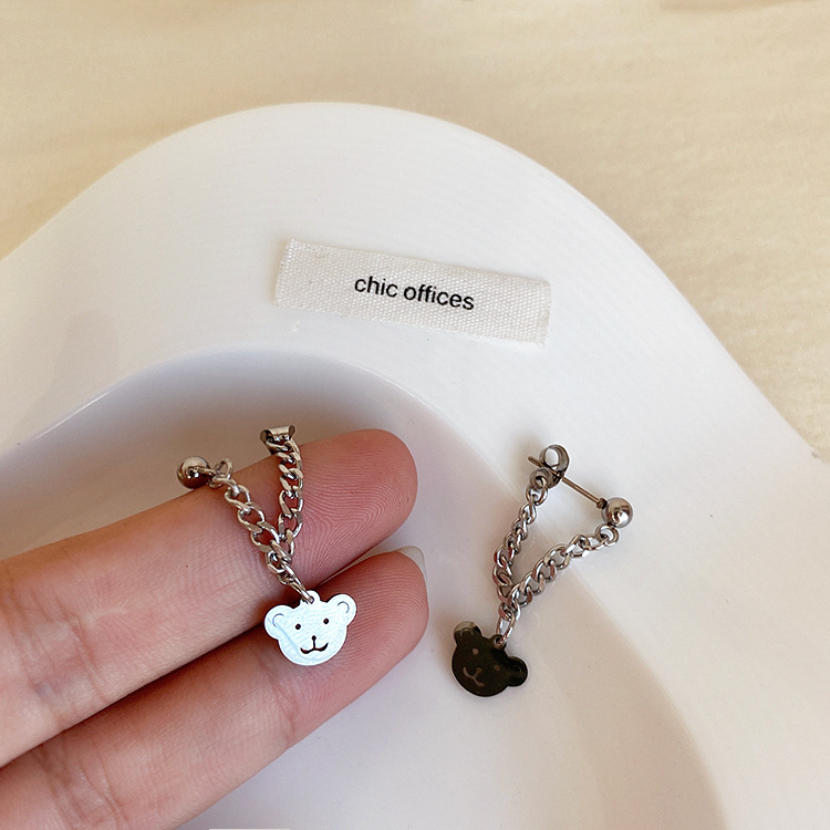 Bông tai kim loại mặt hình gấu xinh xắn dành cho nữ