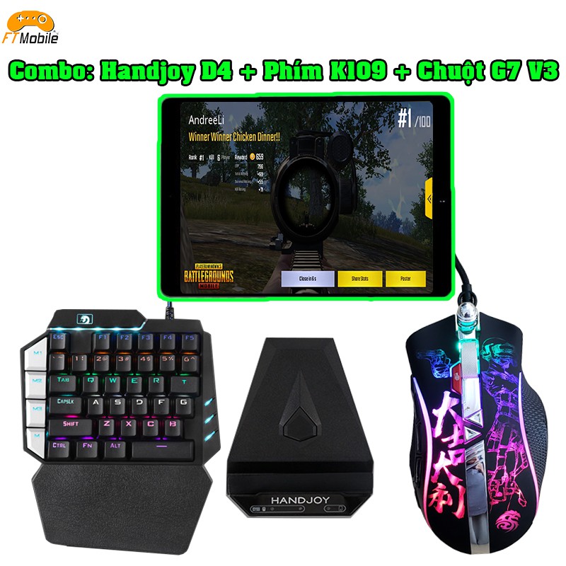 [Mã SKAMPUSHA7 giảm 8% đơn 250k]Handjoy D4 | Bộ Chuyển đổi chơi game bàn phím chuột dành cho điện thoại máy tính bảng | BigBuy360 - bigbuy360.vn