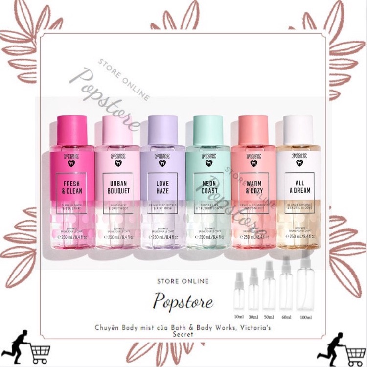 Xịt Dưỡng Thể Body Mist 𝗩𝗜𝗖𝗧𝗢𝗥𝗜𝗔'𝗦 𝗦𝗘𝗖𝗥𝗘𝗧 "PINK"