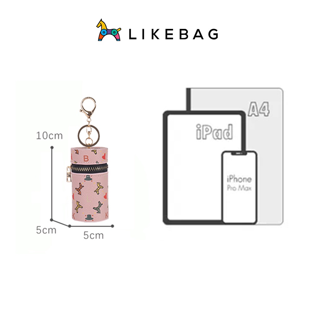 Túi đựng son mini LIKEBAG túi trang trí hình trụ in họa tiết kiểu dáng nhỏ gọn độc đáo 280993B - Libagi