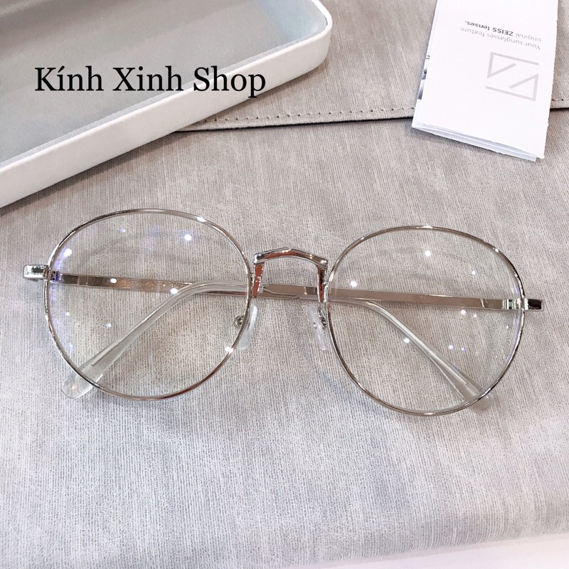 Gọng Kính Cận, Kính Giả Cận Nam Nữ Mắt Tròn Viền Dày Không Độ