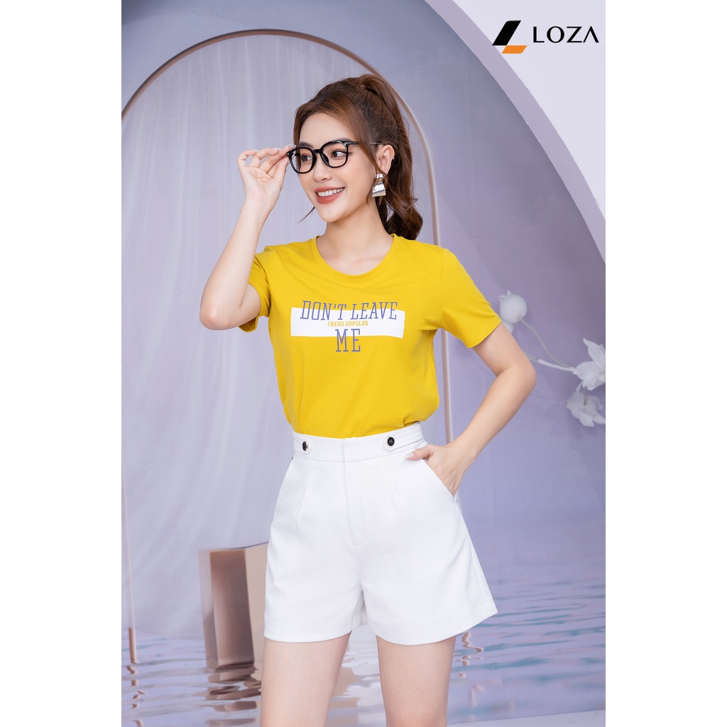 Áo phông in chữ Don't leave me chất liệu Cotton Compact form vừa LOZA - PT702118
