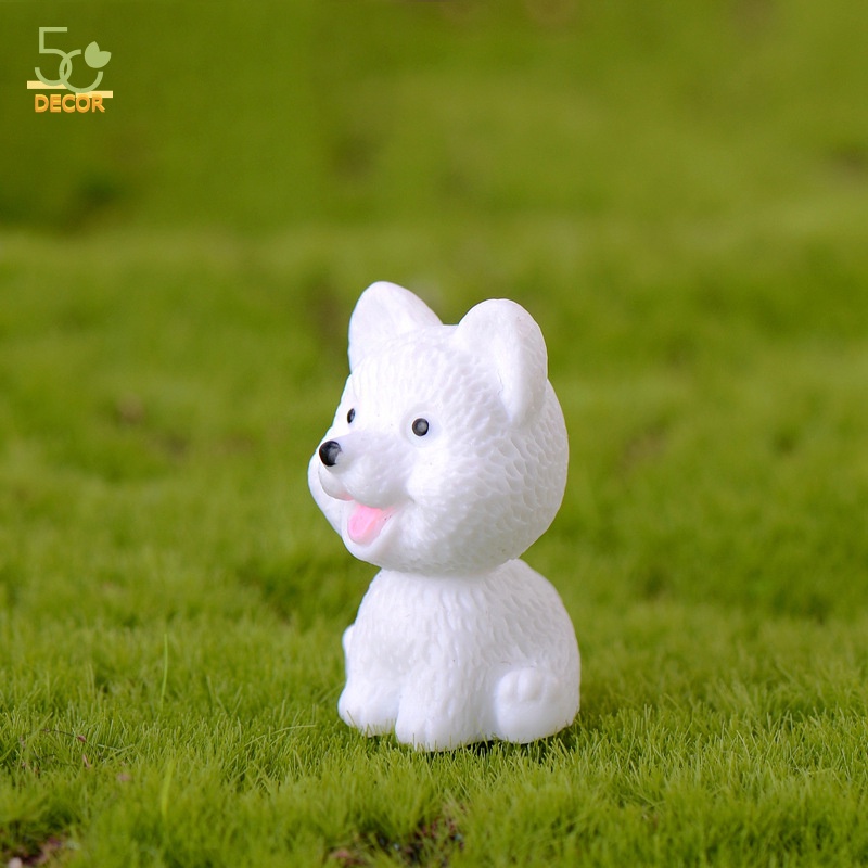 Mô hình chó con mini, mô hình trang trí bàn, trang trí vườn, trang trí cây cảnh tiểu cảnh terrarium phong cách hoạt hình