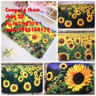 Free ship thảm dặm chân 3D hoạ tiết hoa hướng Dương siêu đẹp