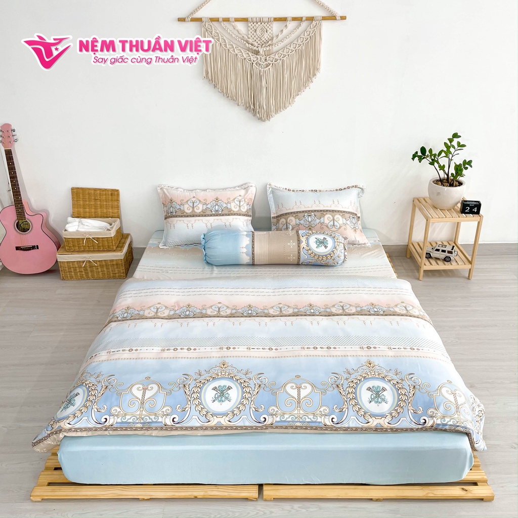 Bộ Ga Mền Cotton Tencel Thuần Việt Cao Cấp - K42