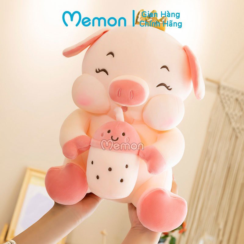 [Mã LIFEMALL2505 giảm 10% đơn 250K] Gấu Bông Heo Ôm Trà Sữa Cao Cấp Memon