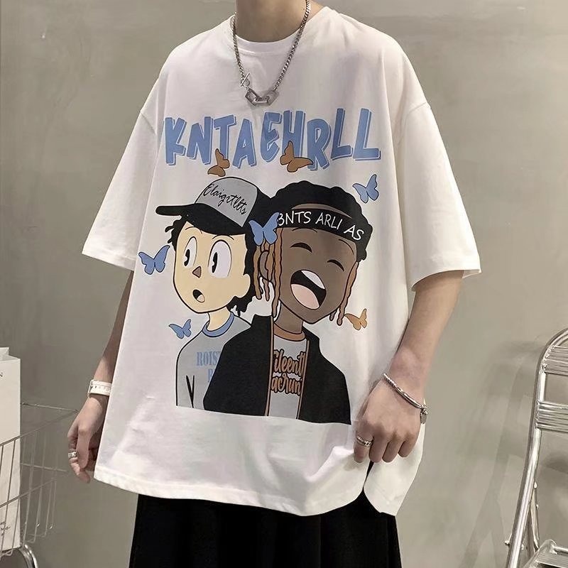 Áo Thun Thể Thao Tay Ngắn Dáng Rộng In Họa Tiết Thời Trang Mùa Hè Cho Nam