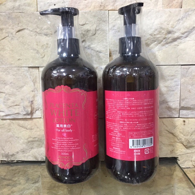 Lotion Dưỡng Thể Trắng Da Aishodo Placenta White Lotion For All Body Nhật Bản 480ml