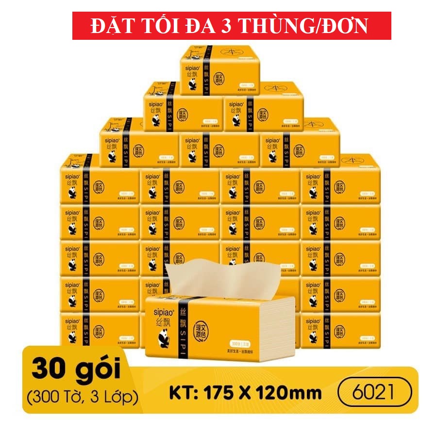 Thùng 30 Gói Giấy Ăn Gấu Trúc Sipiao 6021