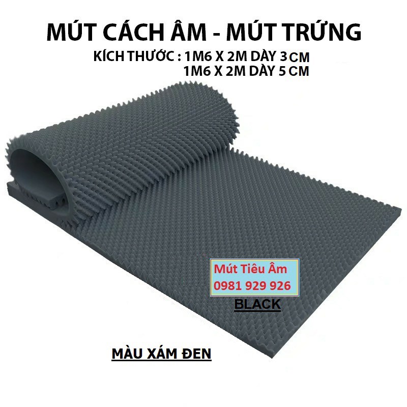 Tấm mút Tiêu âm .Cách âm Hình trứng (Hột gà).Kích thước 1m6 x 2m( Được chọn lựa màu theo ý )