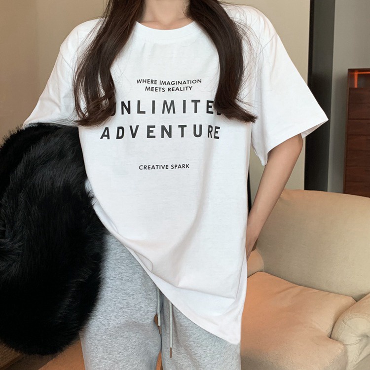 NRVP Áo Thun Mùa Hè Tay Cộc Oversize In Họa Tiết Phong Cách Hàn Quốc Cho Nam / Nữ