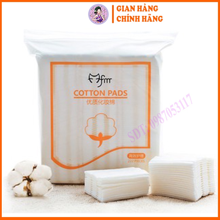 [Free Ship] Bông Tẩy Trang 3 Lớp Cotton Pads Túi 222 Miếng CPM1, 100% Bông Tự Nhiên