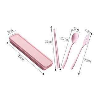 Bộ thìa, dĩa, đũa 3 chi tiết bằng lúa mạch