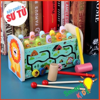 Hàng loại 1 đập chuột sư tử kèm nhạc và đàn bằng gỗ -đồ chơi đập chuột đa năng cho bé