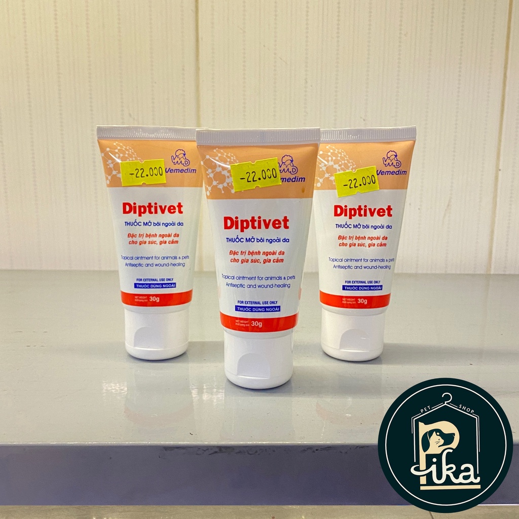 Vemedim DIPTIVET, ANTI -DERM - Thuốc mỡ bôi ngoài da, vết thương, bệnh ngoài da cho chó mèo - Pika Petshop