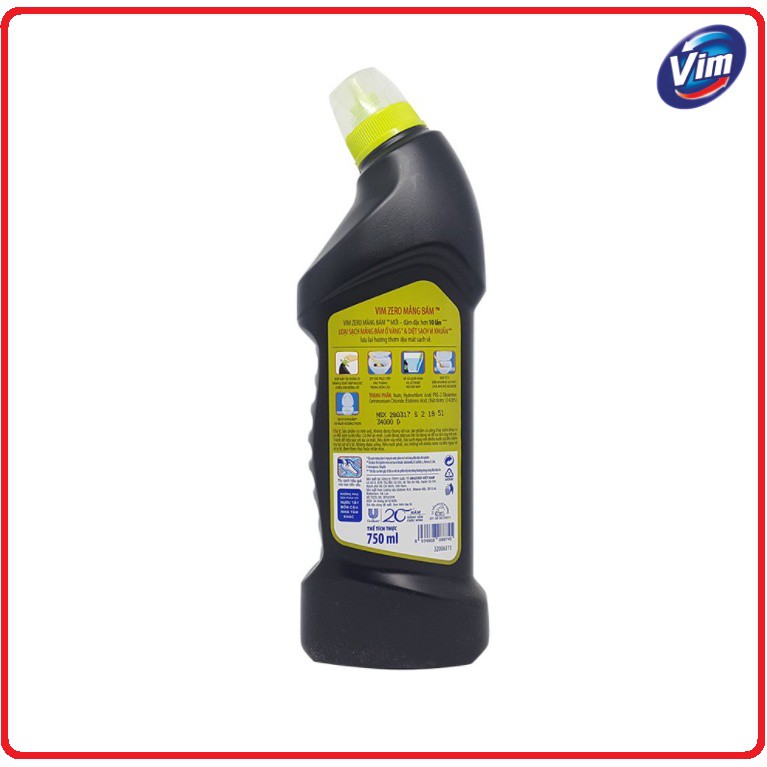 Nước Tẩy Bồn Cầu  Nhà Vệ SinhVim Zero Hương Chanh 750ml