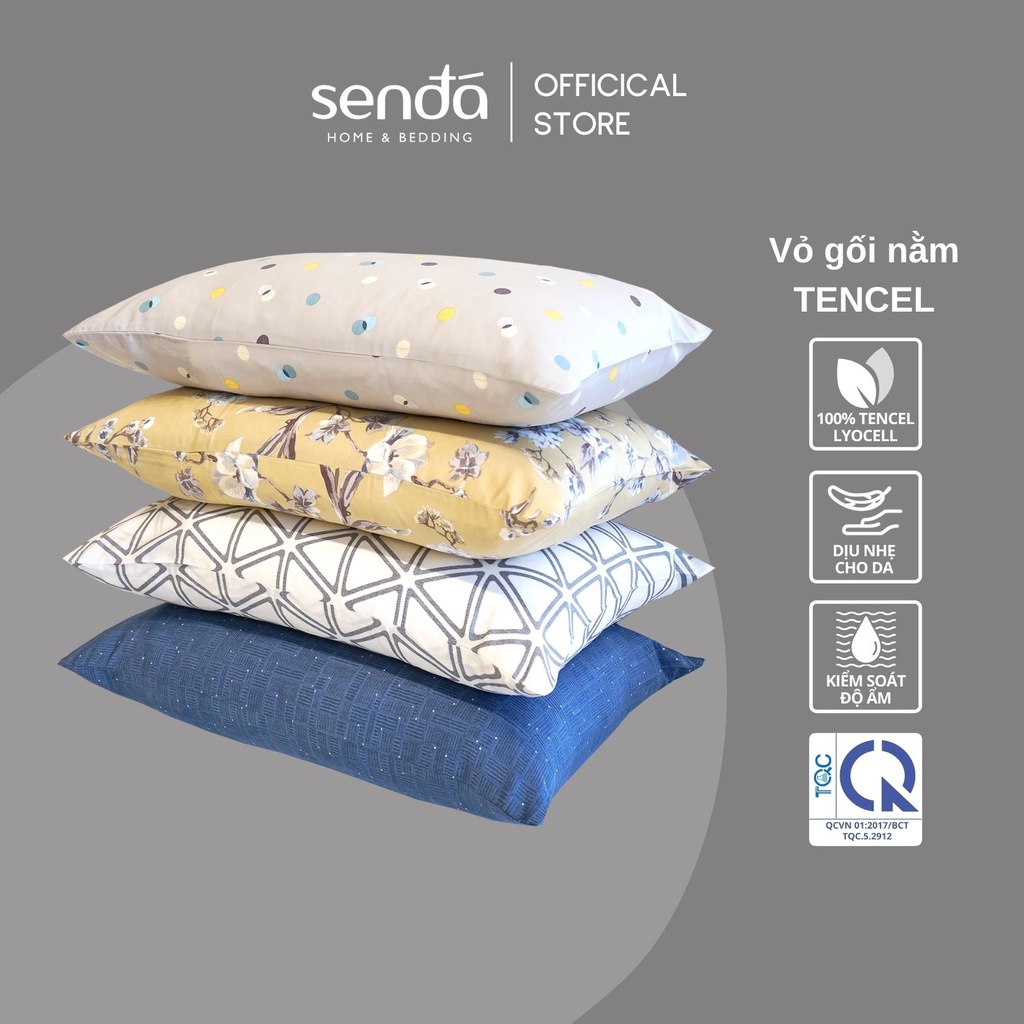 Vỏ gối nằm lụa TENCEL SEN ĐÁ 50x70cm 45x65 35x50 cm họa tiết