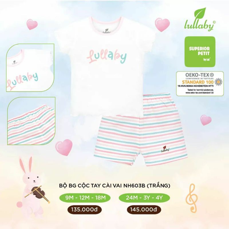 Bộ cộc tay petit mềm mịn Lullaby 2021