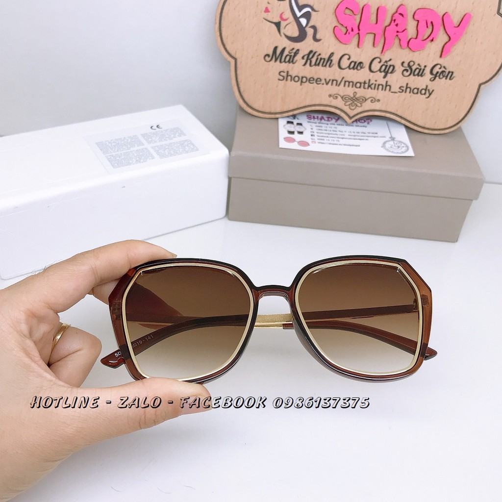 Mắt Kính Nữ Cao Cấp Màu Nâu Viền Kim Loại Full Box | BigBuy360 - bigbuy360.vn