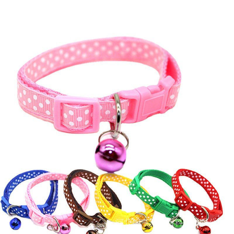 Vòng cổ Nylon gắn chuông đồng có thể thu gọn cho thú cưng