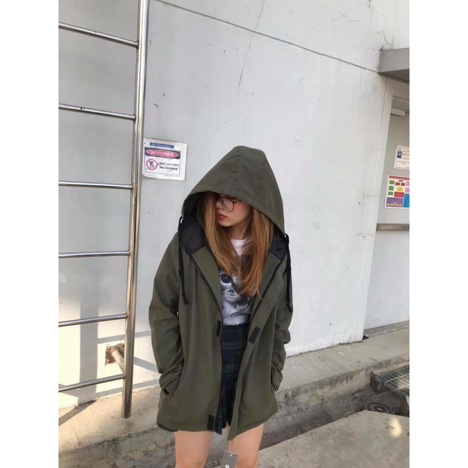 Áo Khoác Dù Jacket Cao Cấp Thời Trang Nam Nữ màu Rêu cá tính | BigBuy360 - bigbuy360.vn