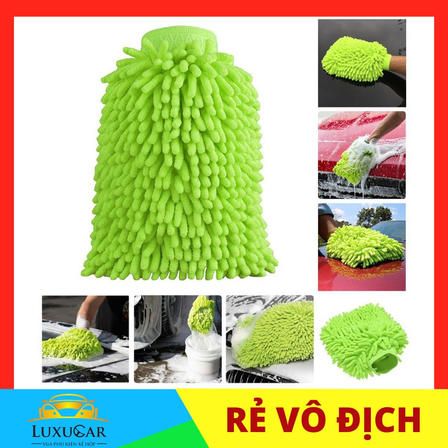 Găng tay, bao tay san hô chuyên dụng Microfiber siêu mịn tiện dụng chùi rửa xe hơi,oto,xe máy