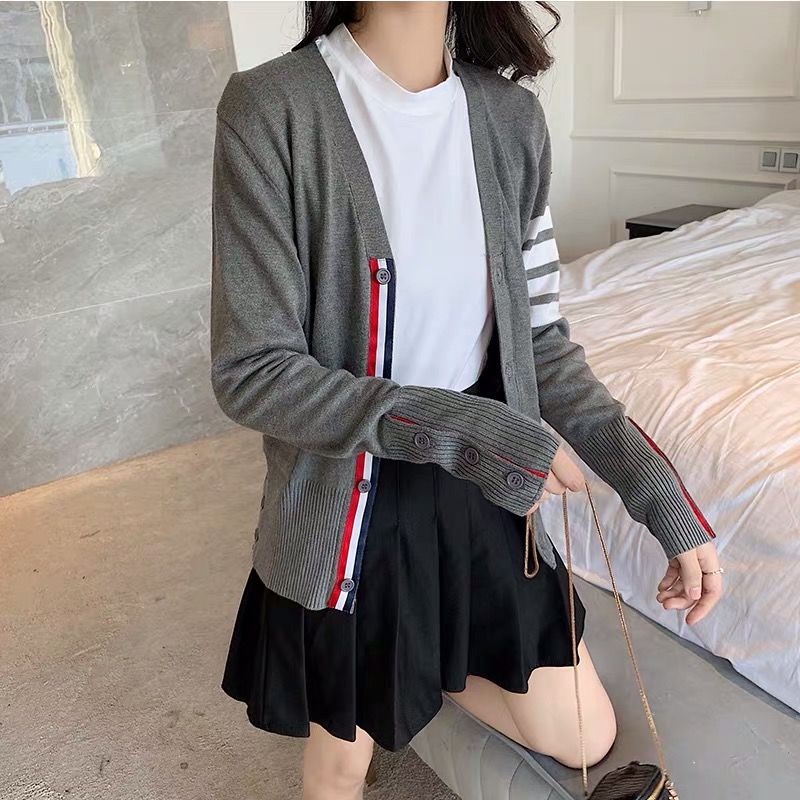 Áo Khoác Sweater Dệt Kim Dáng Rộng Kiểu Hàn Quốc Thời Trang Cho Các Cặp Đôi
