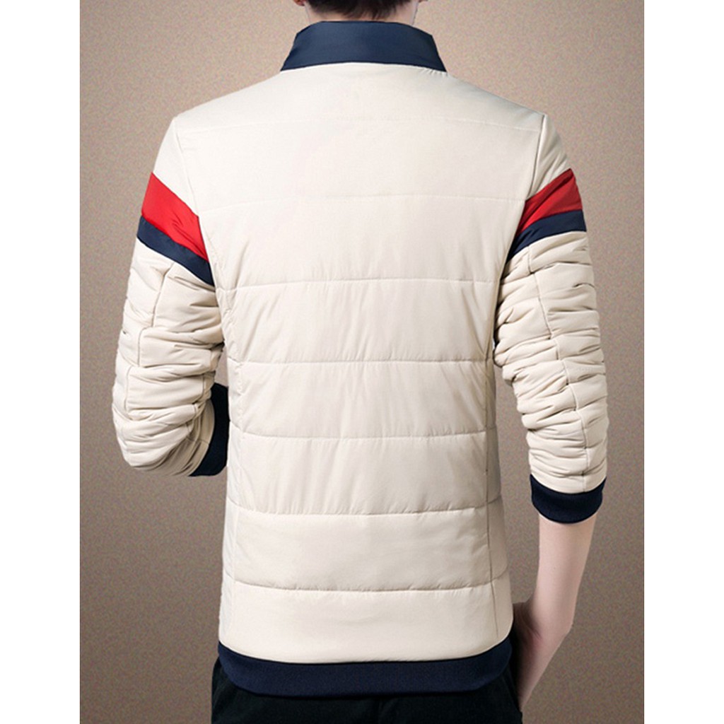 ÁO PHAO NAM CHẦN BÔNG 3 LỚP CAO CẤP AP04-TRẮNG KEM