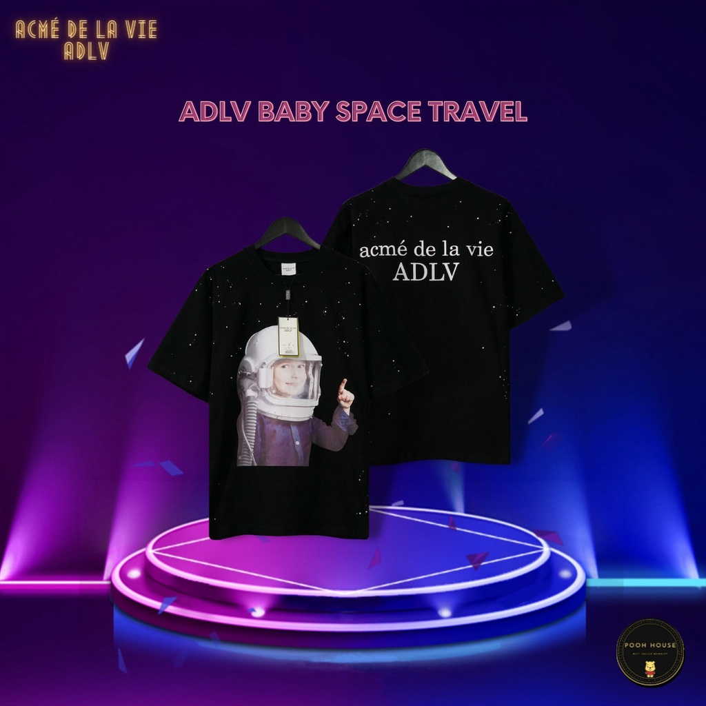 ÁO THUN UNISEX ADLV, ÁO THUN ADLV BABY SPACE TRAVEL BIG SIZE