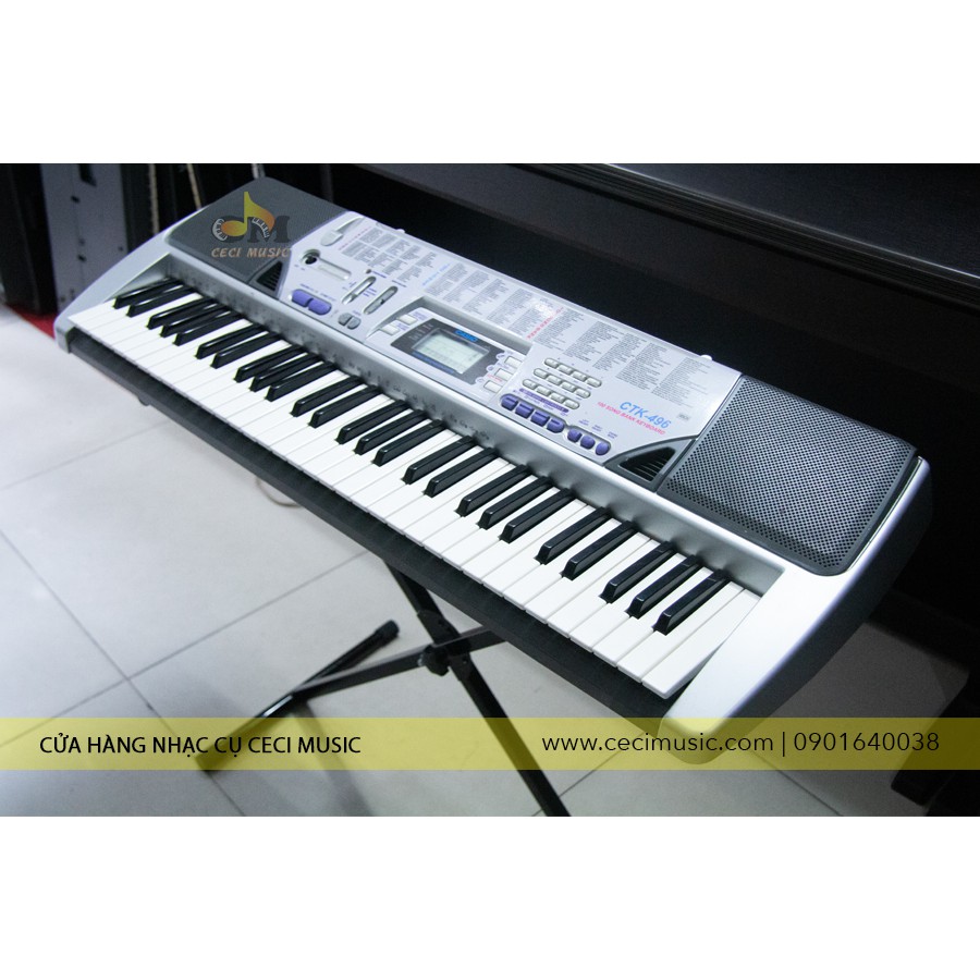 Đàn Organ Casio CTK496 hàng nội địa Nhật, 61 phím, MIDI rộng, nhiều chế độ học đàn cho người mới và nâng cao