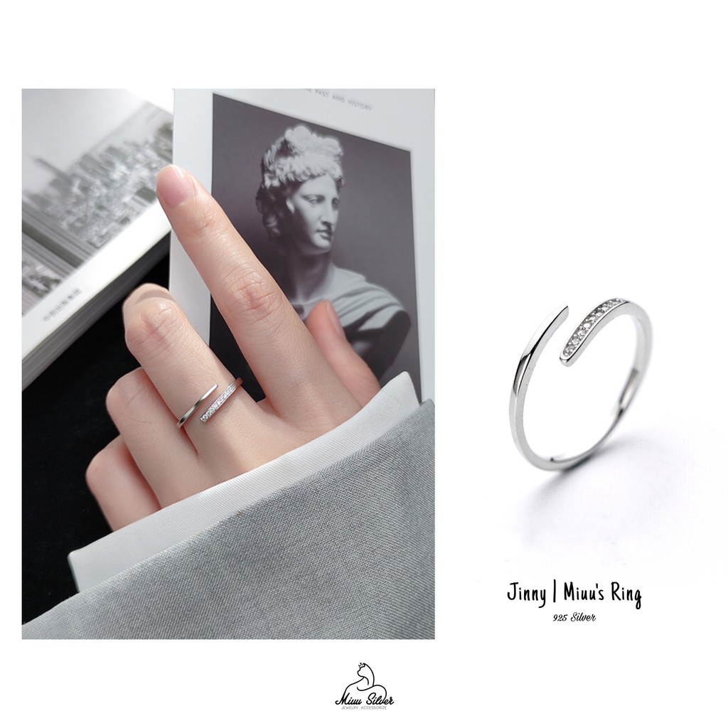 [Mã FAJEL12 hoàn 20% xu đơn 150K] Nhẫn bạc nữ 925 Miuu Silver đính đá có thể điều chỉnh size Jinny Ring | BigBuy360 - bigbuy360.vn