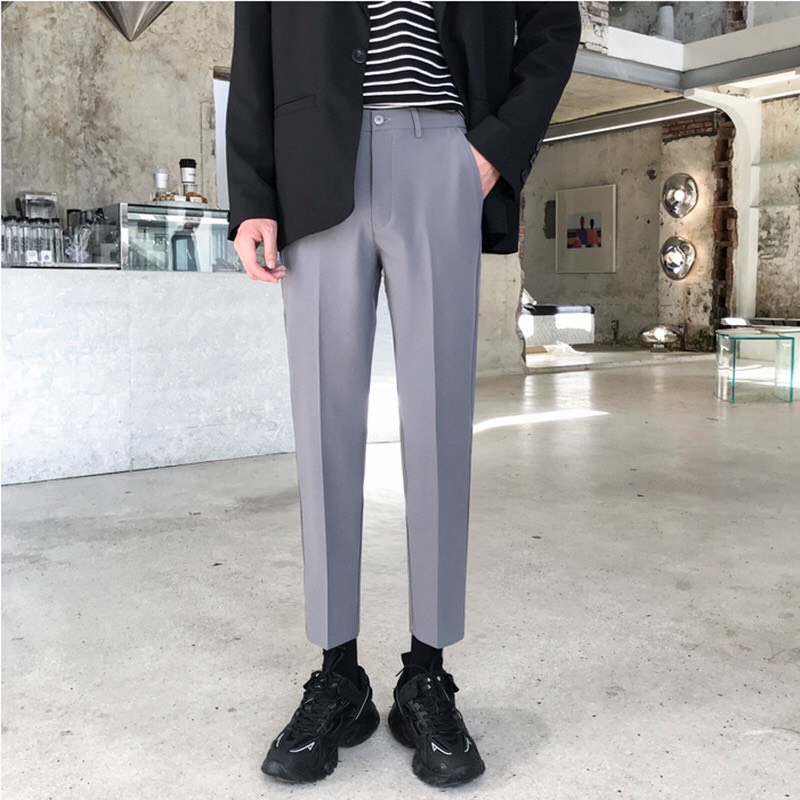 Quần tây nam dáng Baggy ống rộng vải Hàn cao cấp, co giãn thời trang ALPHA - JB01