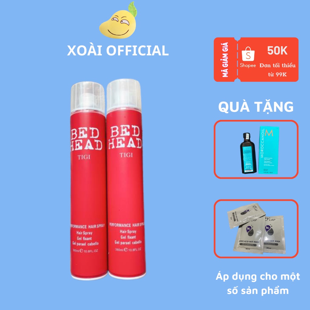 Gôm Xịt Tóc Tigi Chai Đỏ 380ml, Keo Xịt Tóc Tigi Bed Head Đỏ