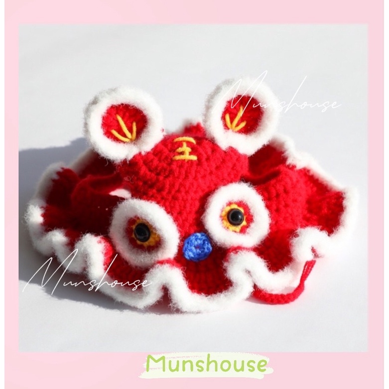 Hàng có sẵn - Mũ len Kỳ lân cho thú cưng đón Trung Thu - Tết