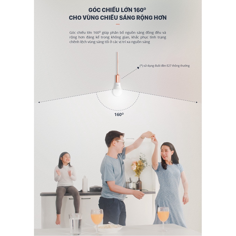 Đèn LED Bulb Panasonic A Type Công suất 6W/9W/11W/15W ánh sáng Trắng, ánh sáng Vàng