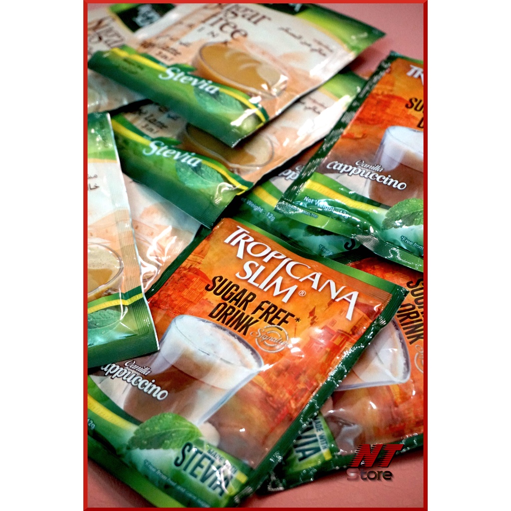 Gói lẻ dùng thử Cà phê ăn kiêng không đường Tropicana Slim vị cappuccino/latte