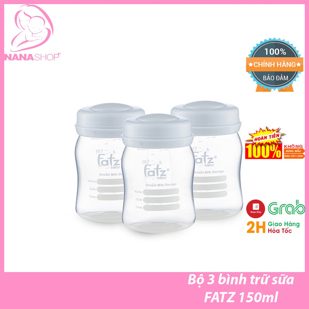 Bộ 3 bình trữ sữa Fatz NoBPA 150ml