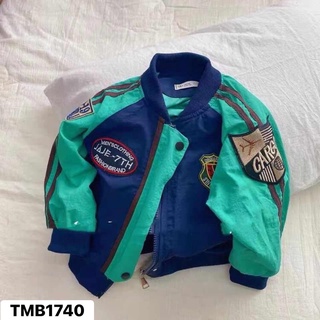 Tmb1740- áo khoác bomber xanh thêu chữ
