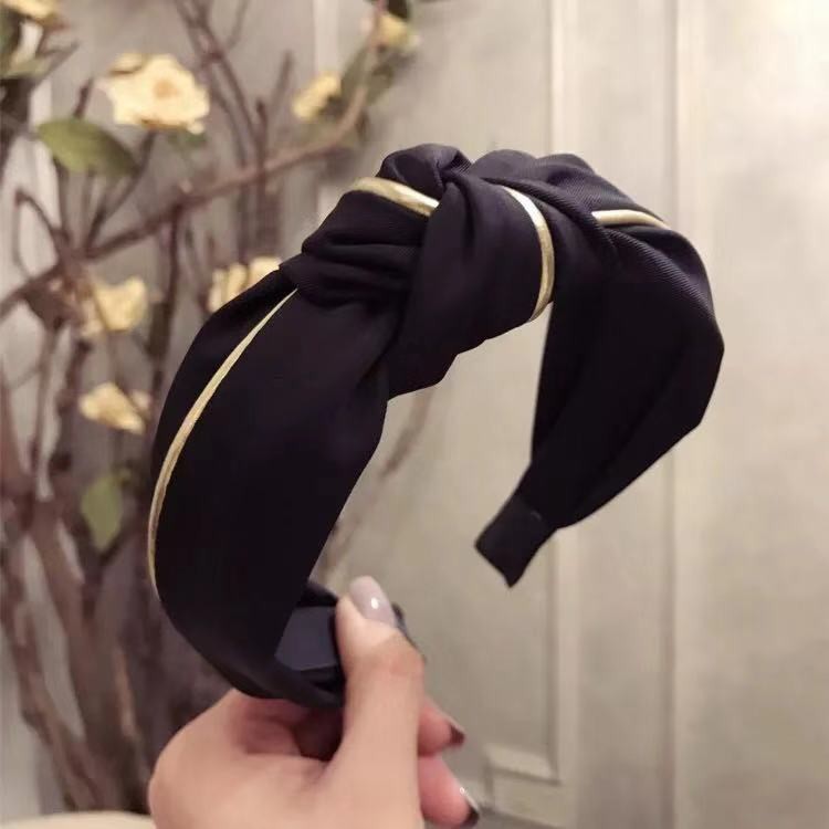 Băng đô vải họa tiết vintage thắt nút dễ thương cổ điển FG010